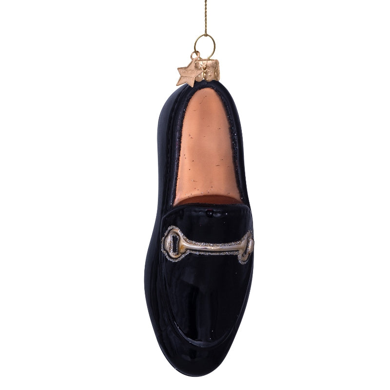 Kerst Ornament Loafer Zwart Goud - Vondels