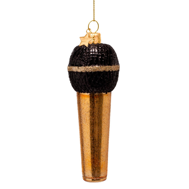 Kerst Ornament Gouden Microfoon – Vondels