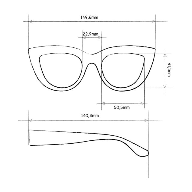 Zonnebril Big Cat Eye - Okkia