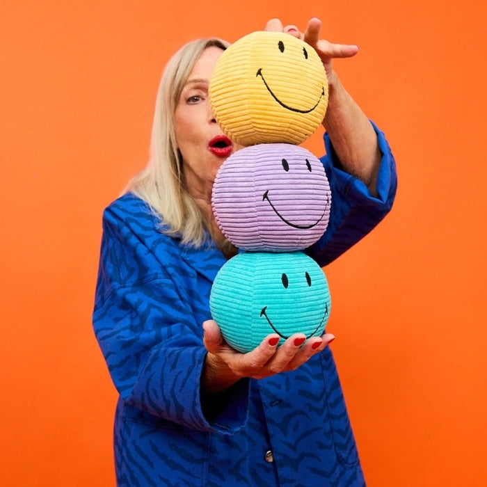 Knuffel Smiley ECO Corduroy Paars – Bon Ton Toys