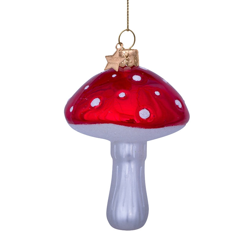 Kerst Ornament Paddestoel Rood Wit - Vondels