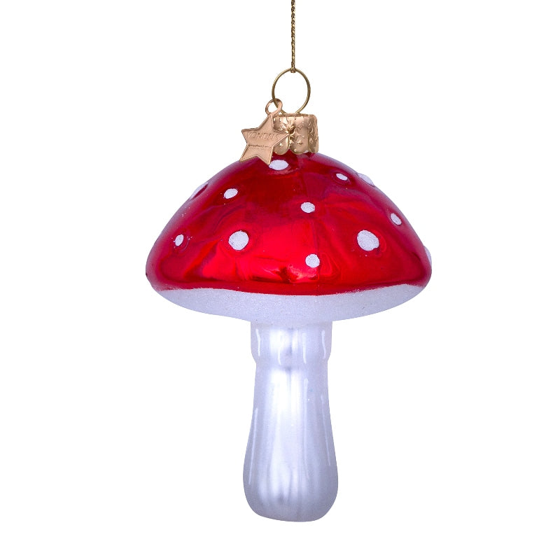 Kerst Ornament Paddestoel Rood Wit - Vondels