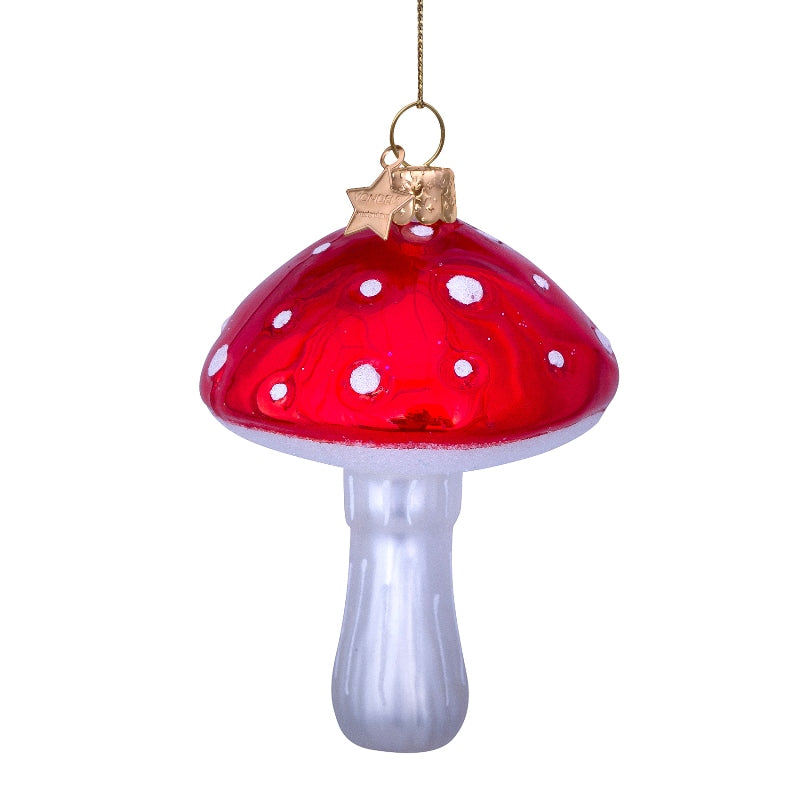 Kerst Ornament Paddestoel Rood Wit - Vondels