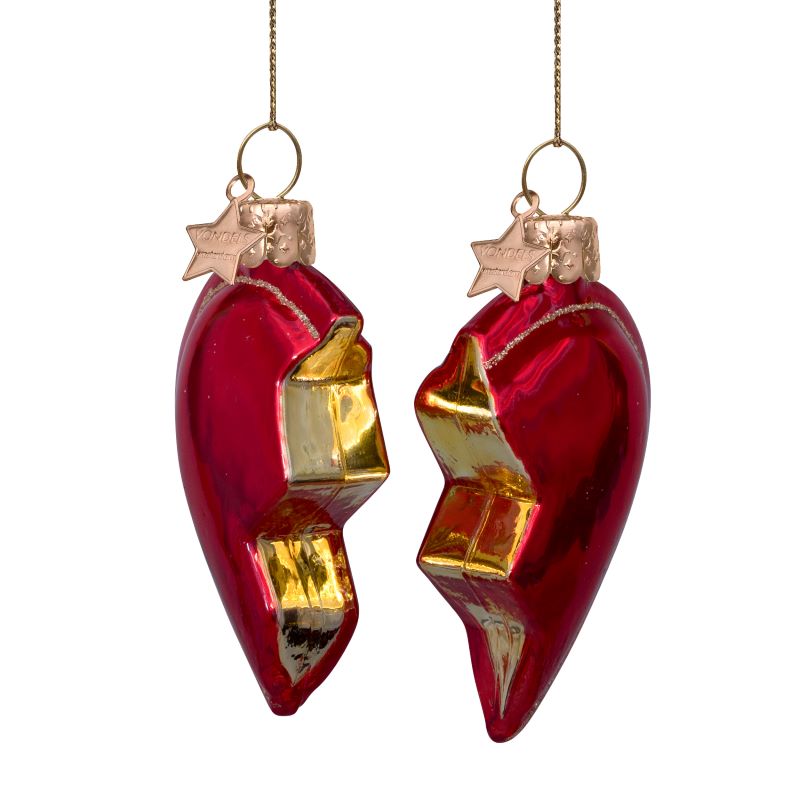 Christmas Ornament Set Best Friends Heart – Vondels