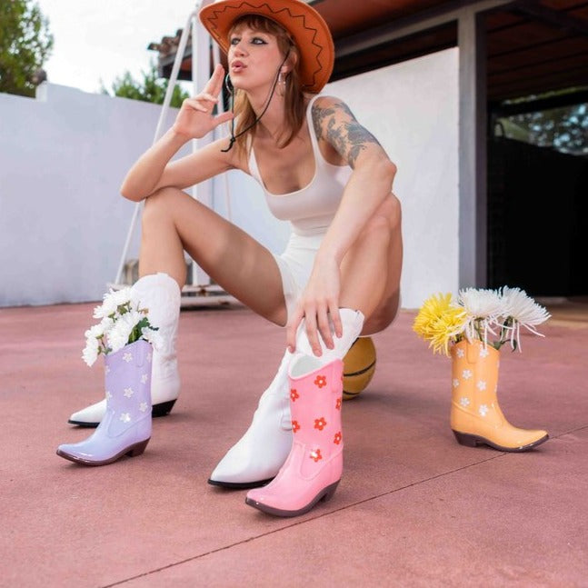 Vase Cowboy Boot Flieder - Doiy