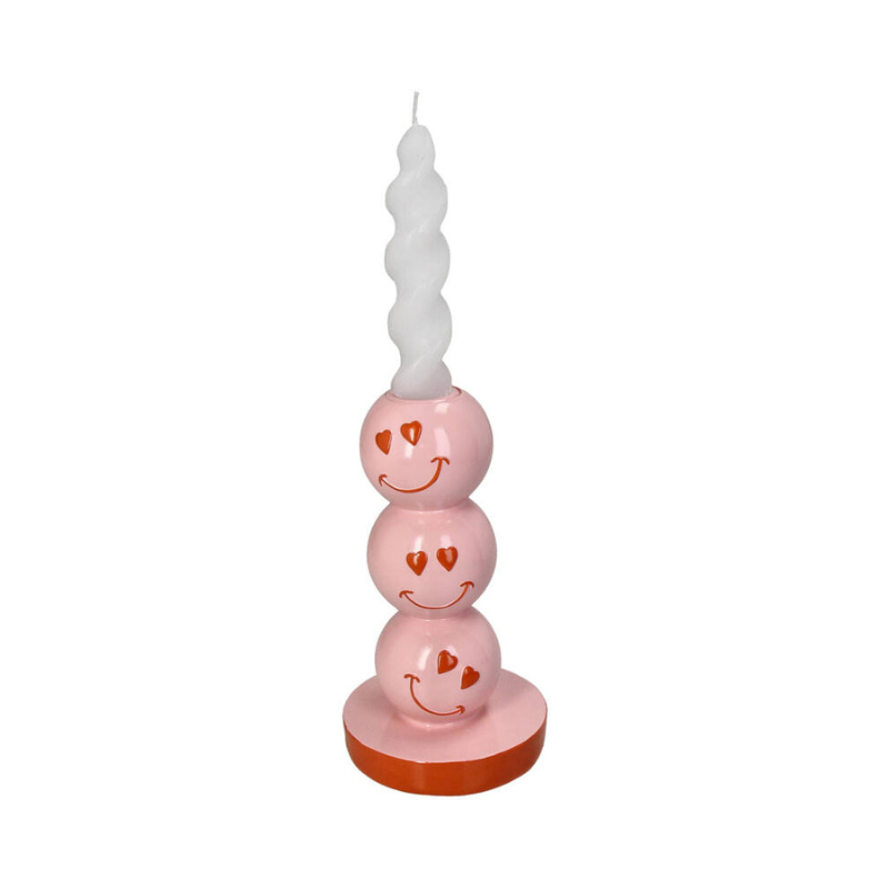 Kandelaar Smiley Roze - Kersten