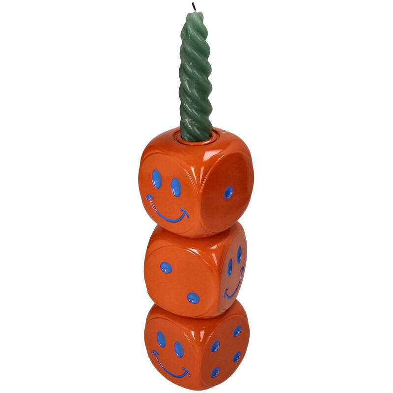 Kerzenständer Smiley Würfel Orange - Kersten