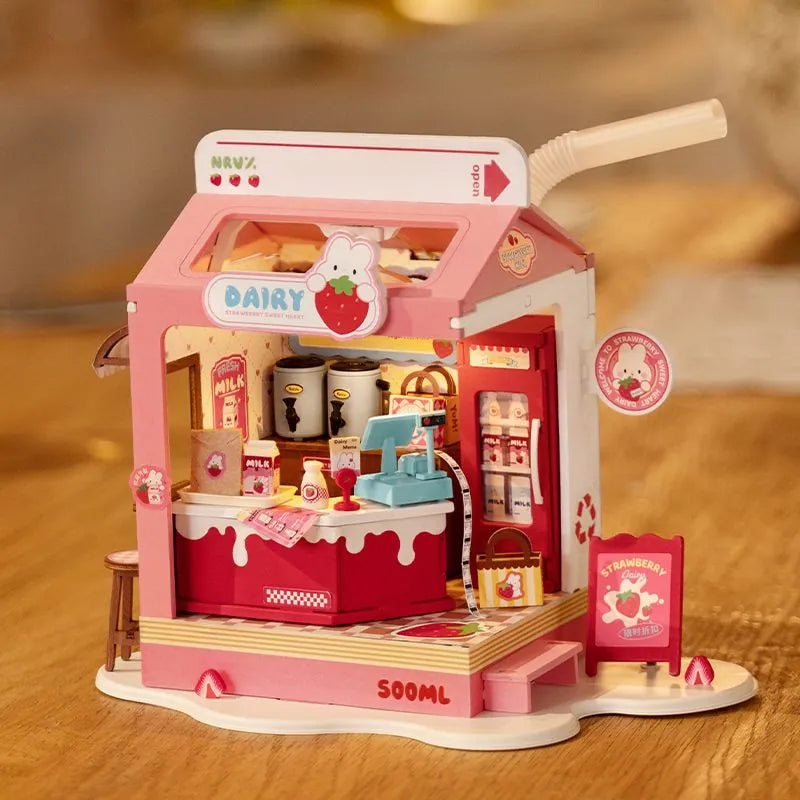 DIY Strawberry Milk House - Robotime
