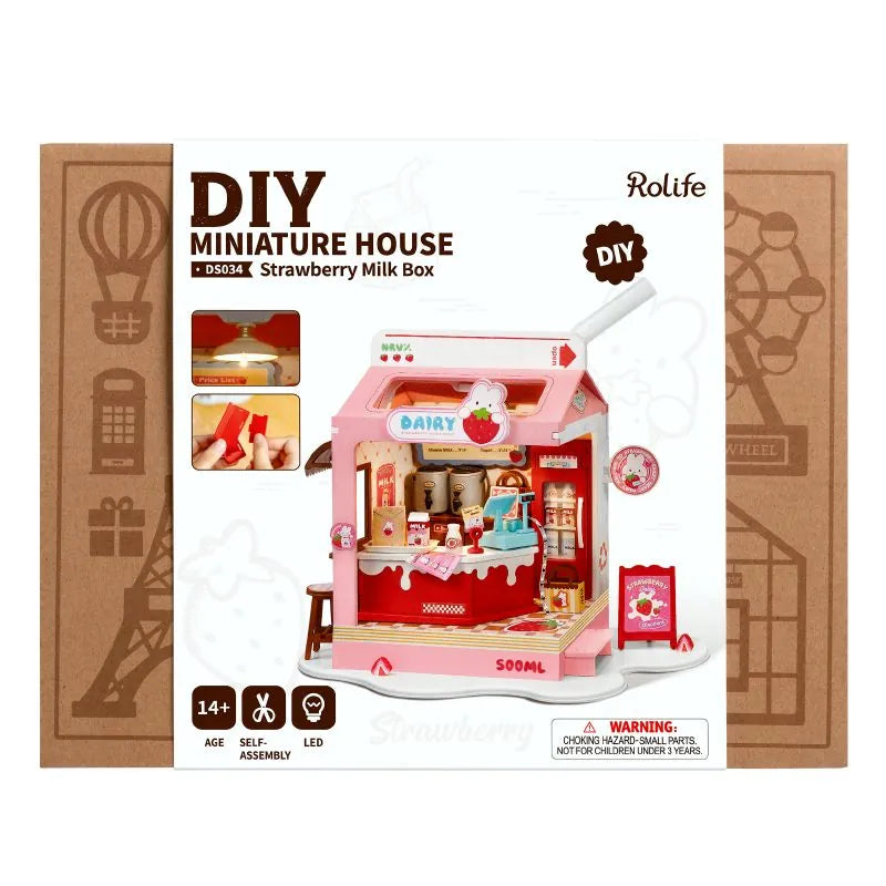 DIY Strawberry Milk House - Robotime