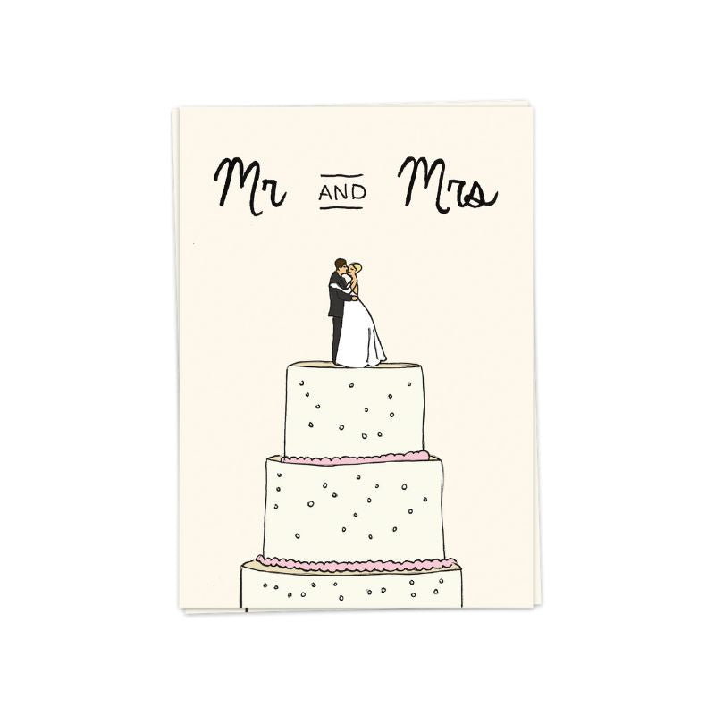 Karte Hochzeitstorte Mr & Mrs - Karte Blanche