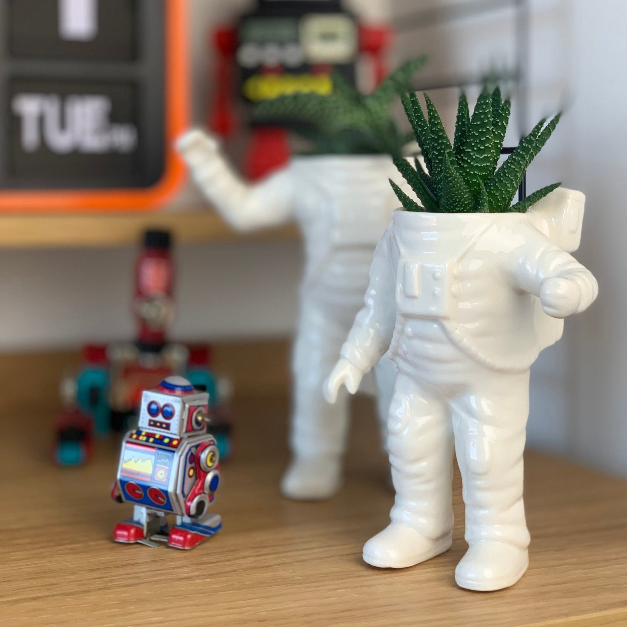 Blumentopf Astronaut Weiß Groß - Bitten