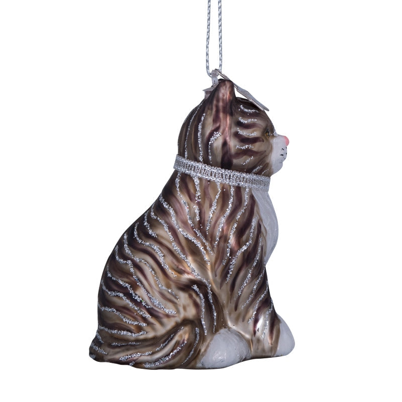 Christmas Ornament Cat White Gray - Vondels