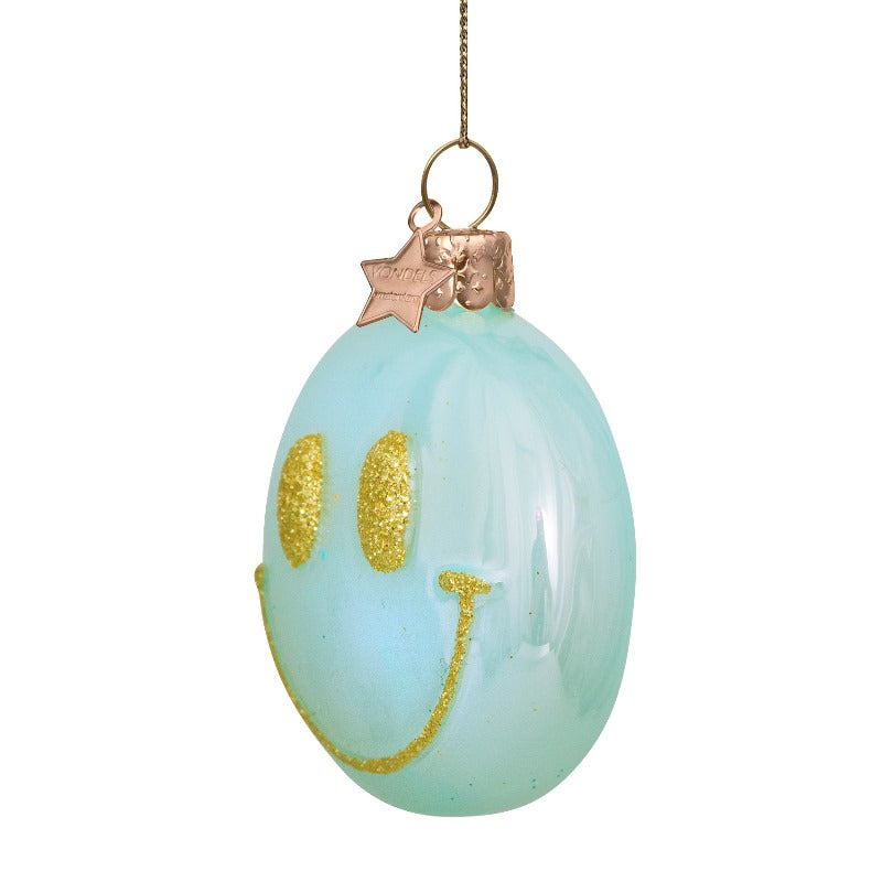 Christmas Ornament Smiley Blue - Vondels