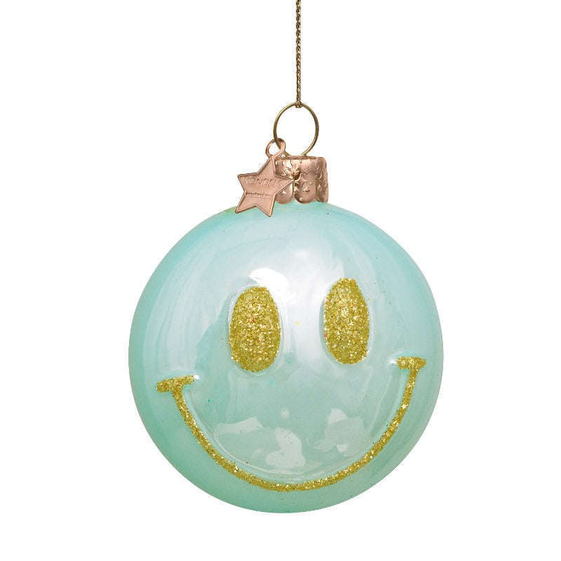 Christmas Ornament Smiley Blue - Vondels