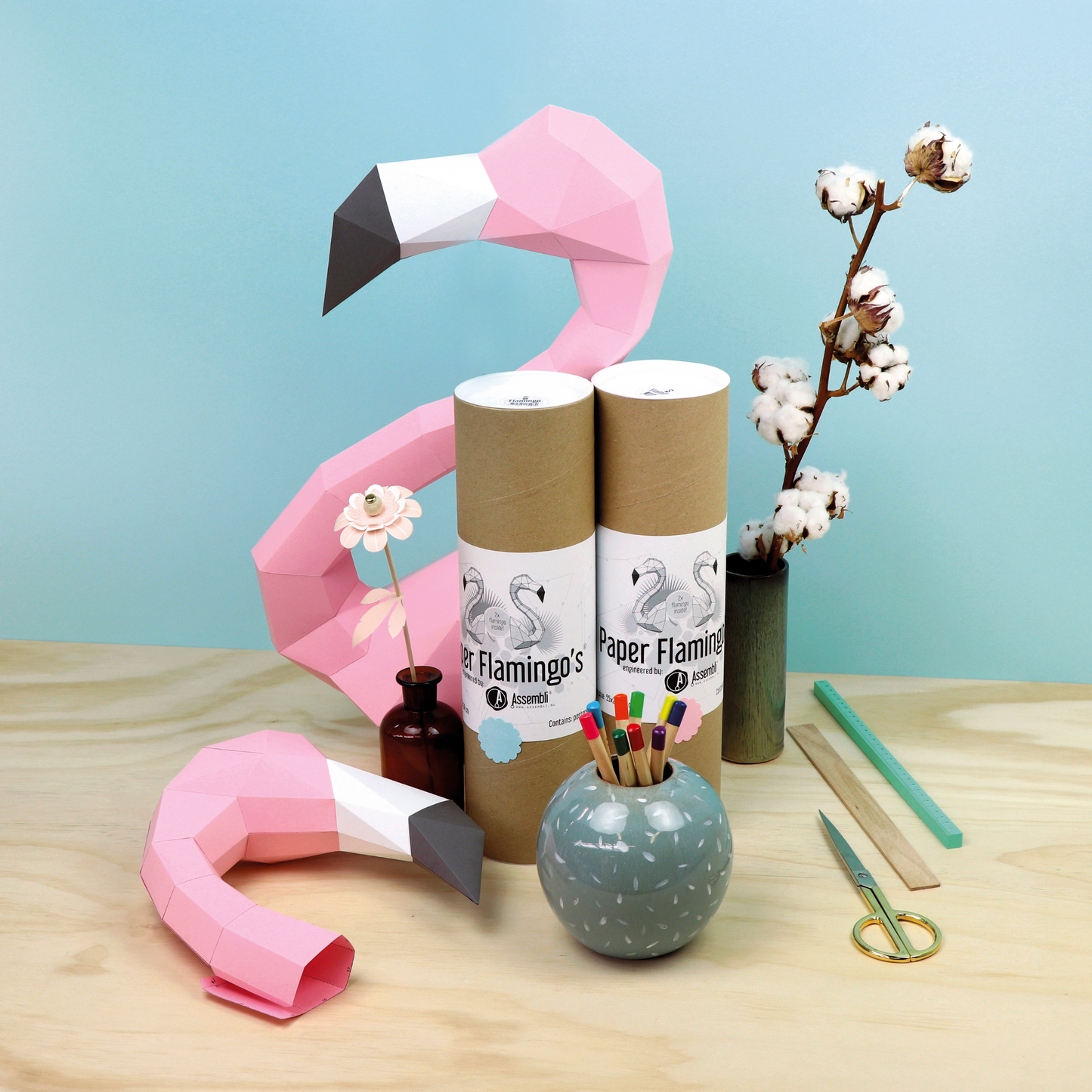 Papieren Flamingo - Assembli