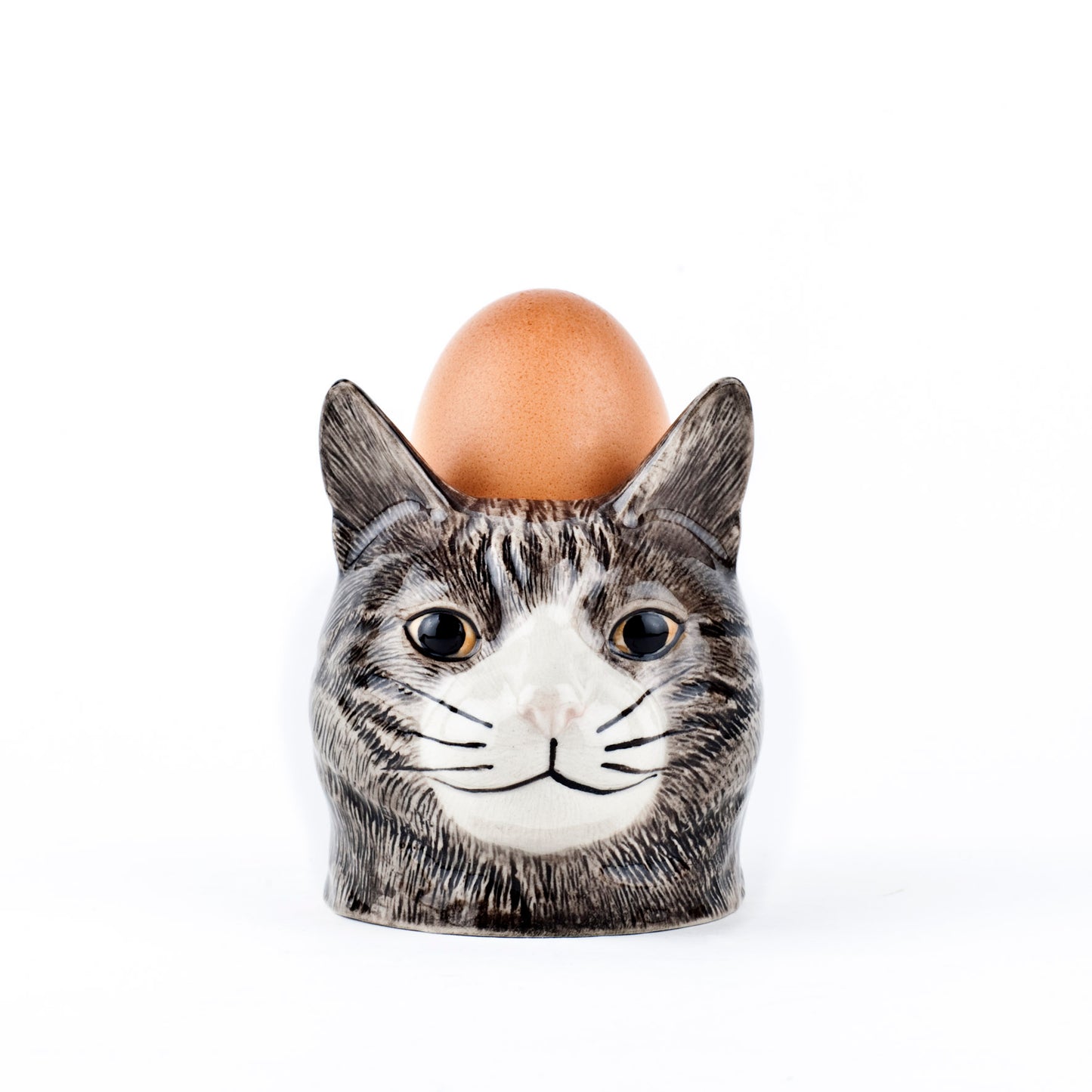 Eierdop Kat Grijs/Wit - Quail