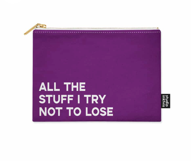 Etui Canvas All The Stuff Paars - Studio Inktvis