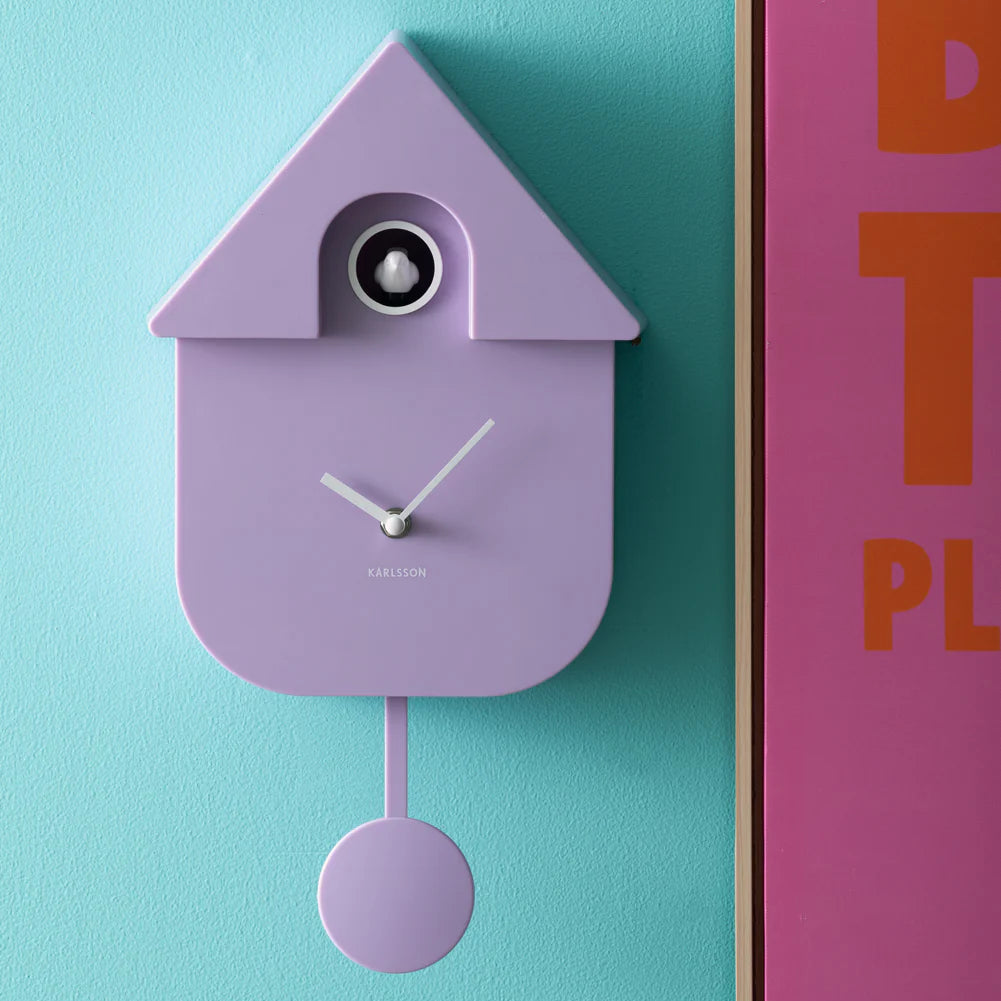 Wandklok Cuckoo Soft Purple - Karlsson