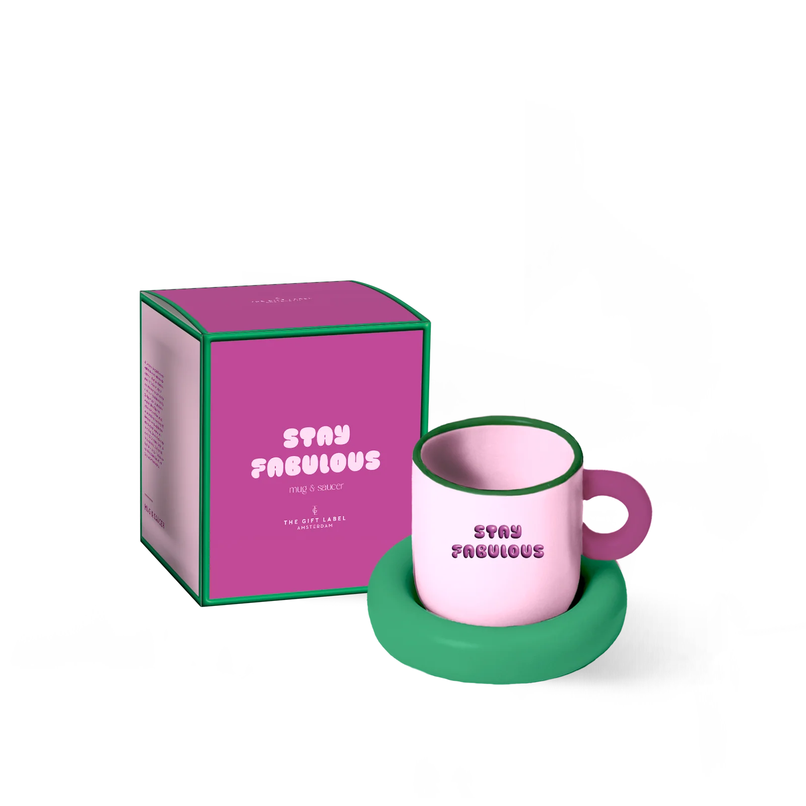 Mug &amp; Saucer Stay Fabulous - Gift Label