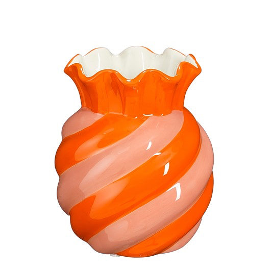 Vase Swirl Orange Pink