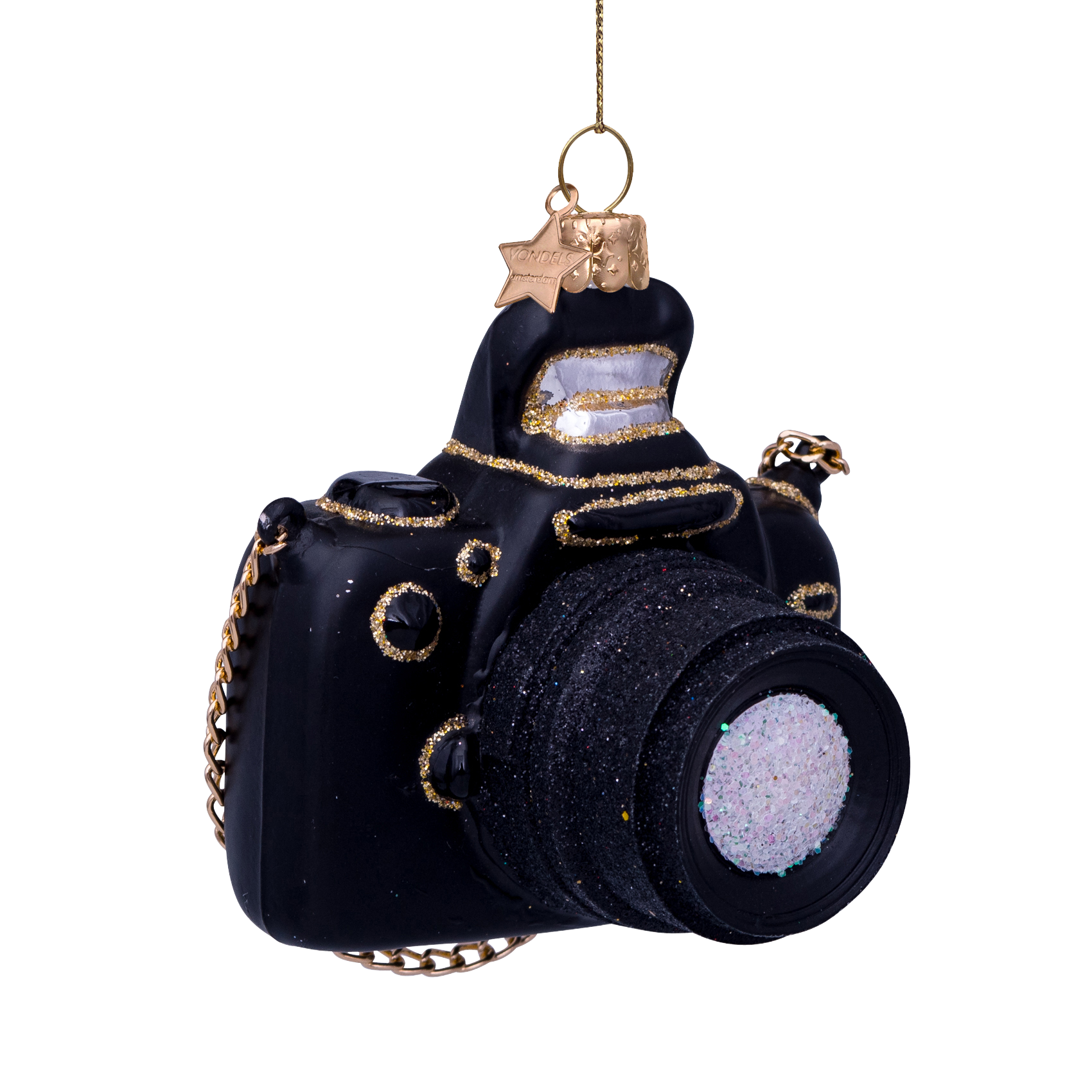 Kerst Ornament Camera Zwart - Vondels
