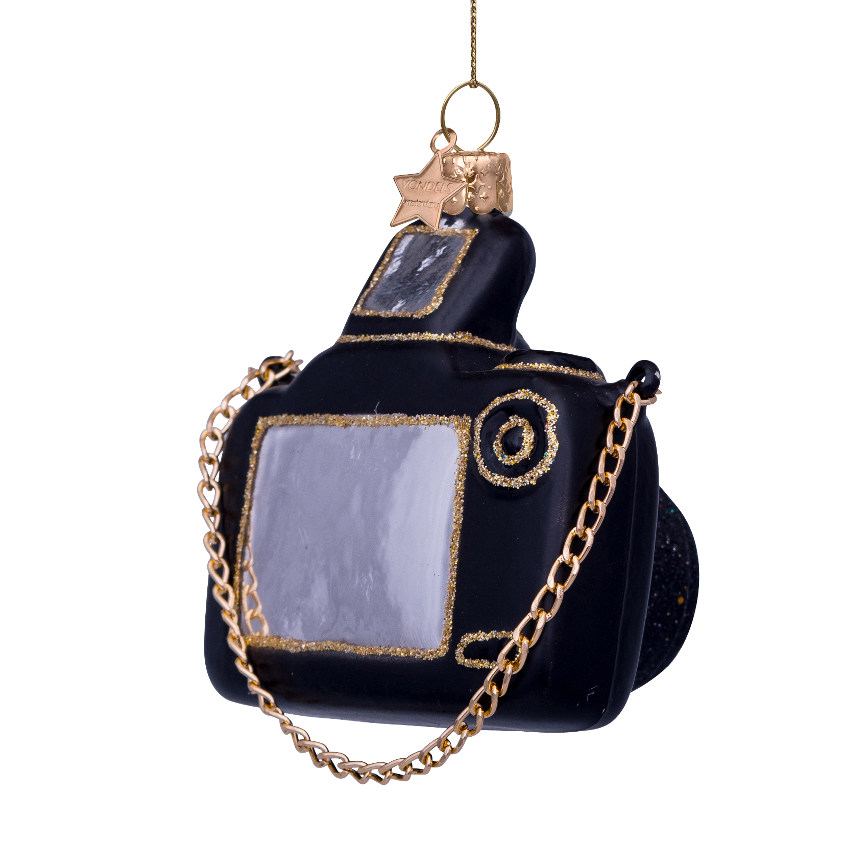 Kerst Ornament Camera Zwart - Vondels