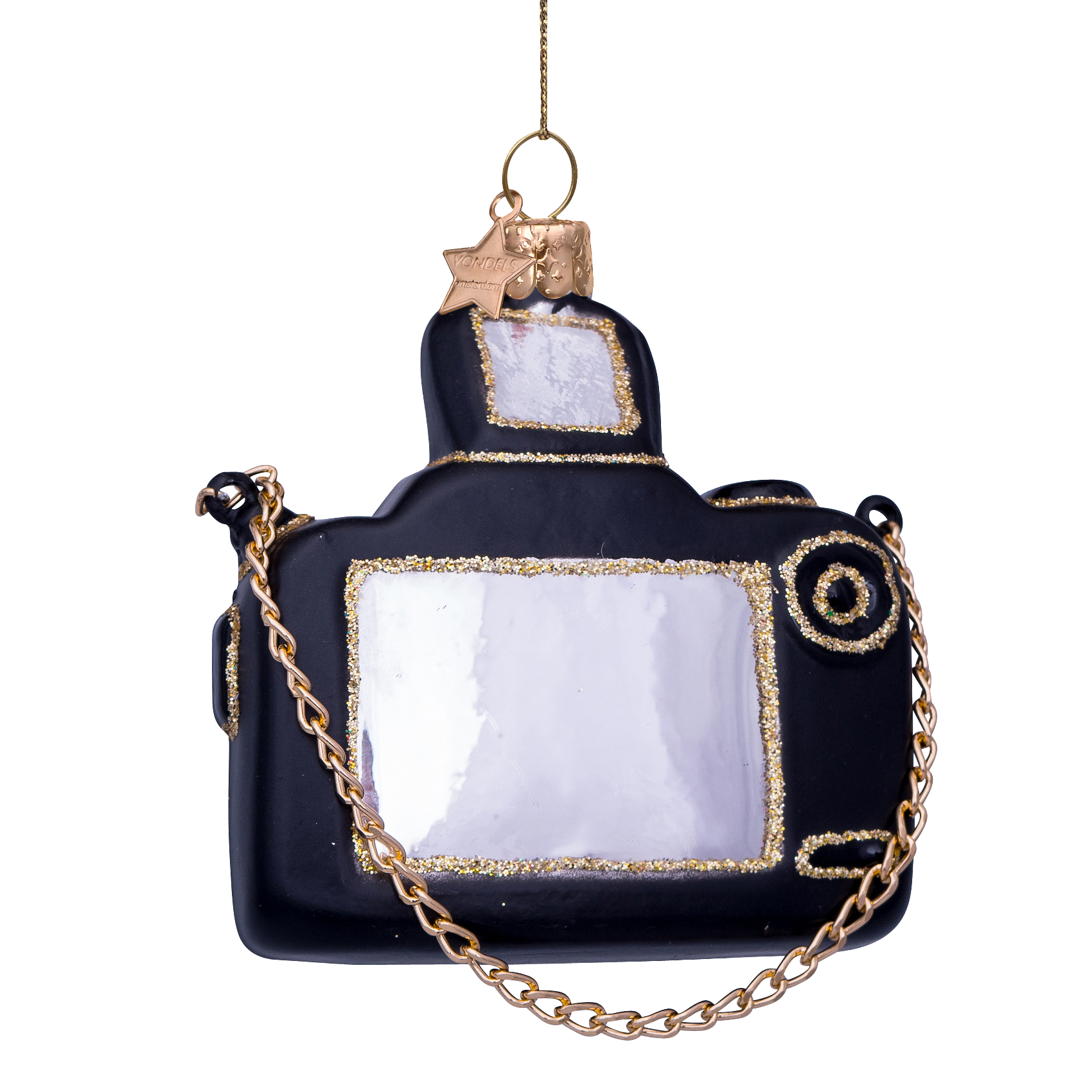Kerst Ornament Camera Zwart - Vondels