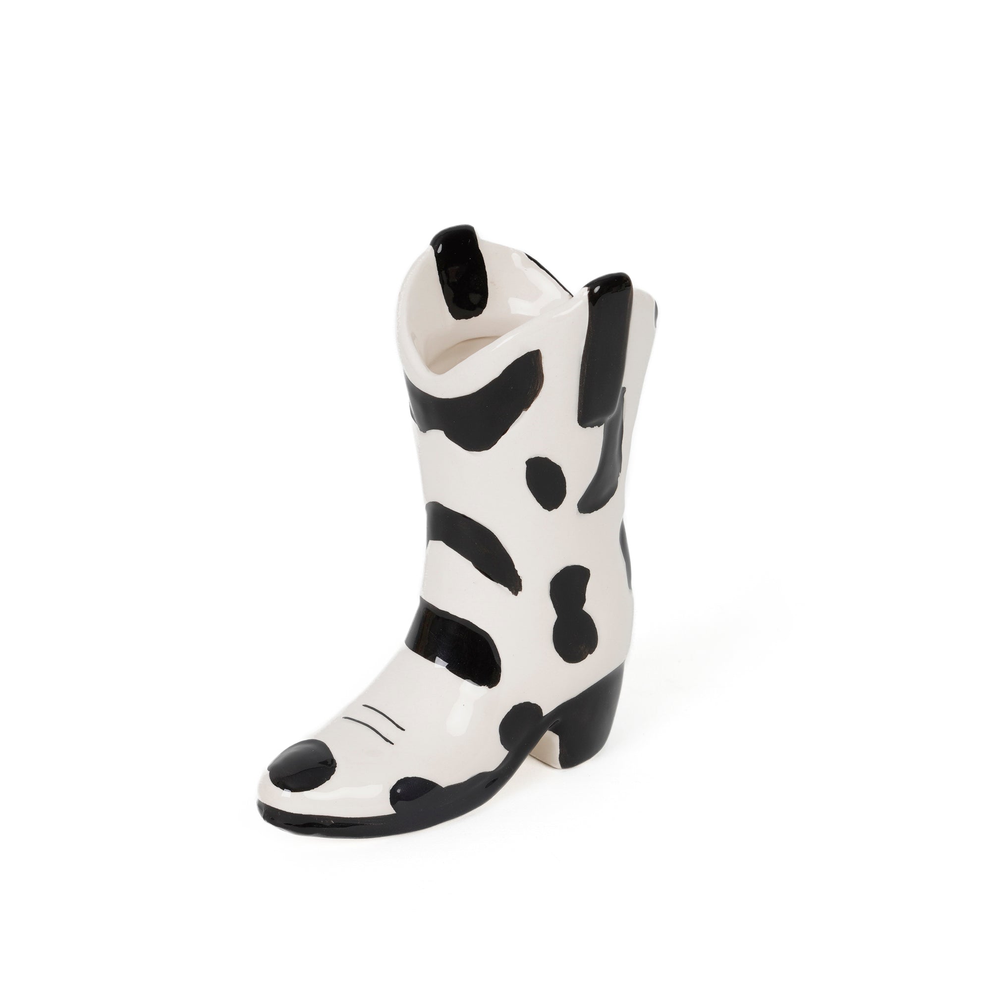 Potje Cowboy Boot Cow Print - Helio Ferretti