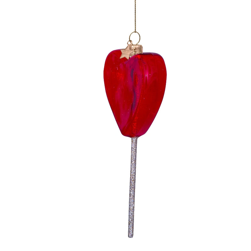 Kerst Ornament Rood Hart Lolipop – Vondels