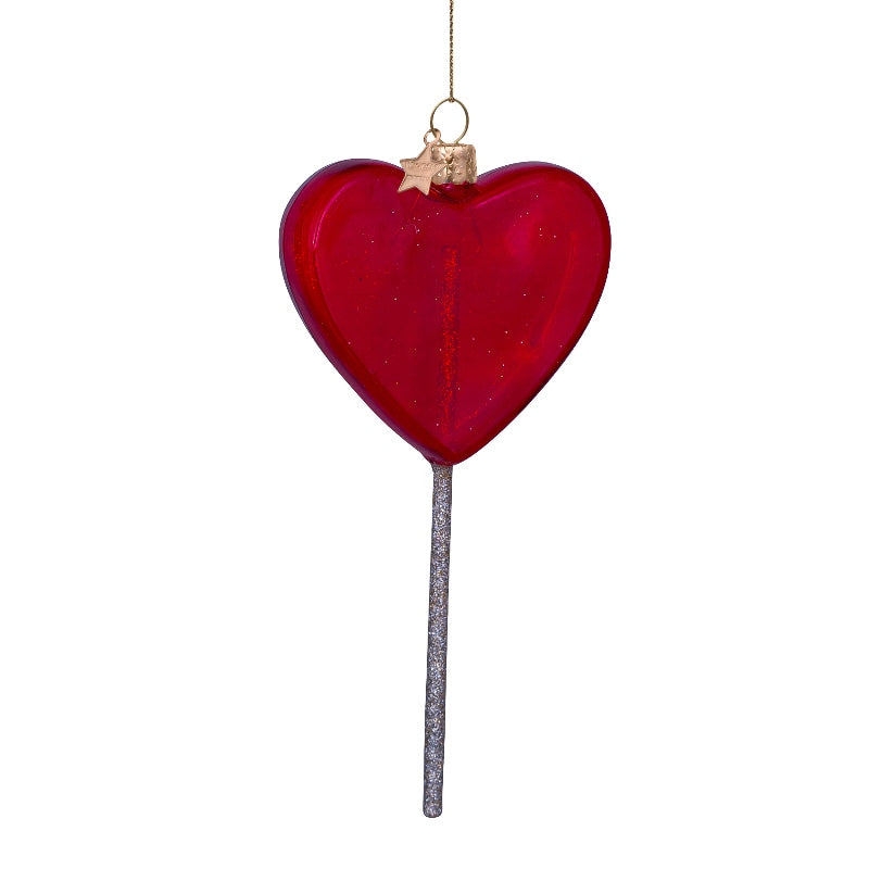 Kerst Ornament Rood Hart Lolipop – Vondels
