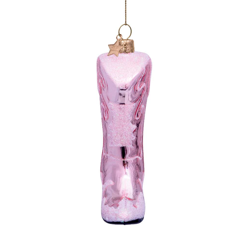 Christmas Ornament Cowboy Boot Pink - Vondels