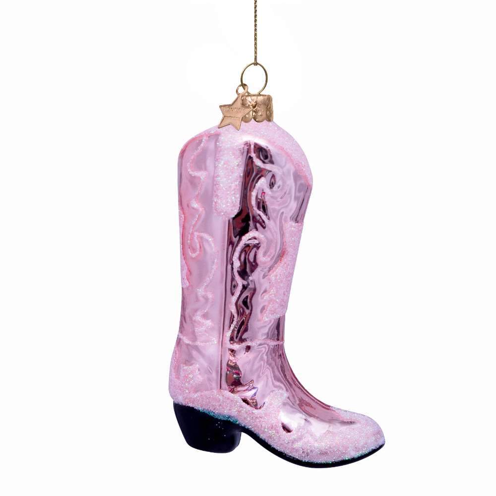 Kerst Ornament Cowboy Boot Pink - Vondels