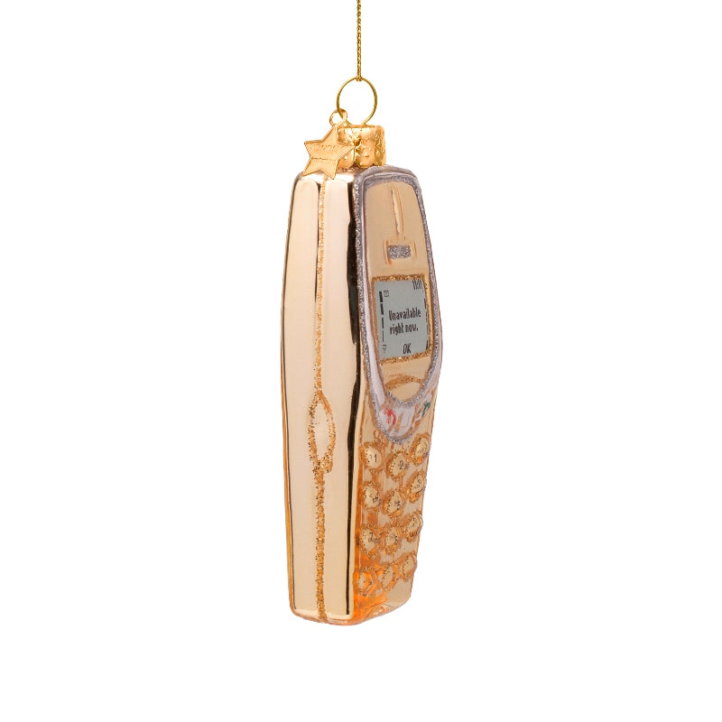 Kerst Ornament Gouden Telefoon – Vondels