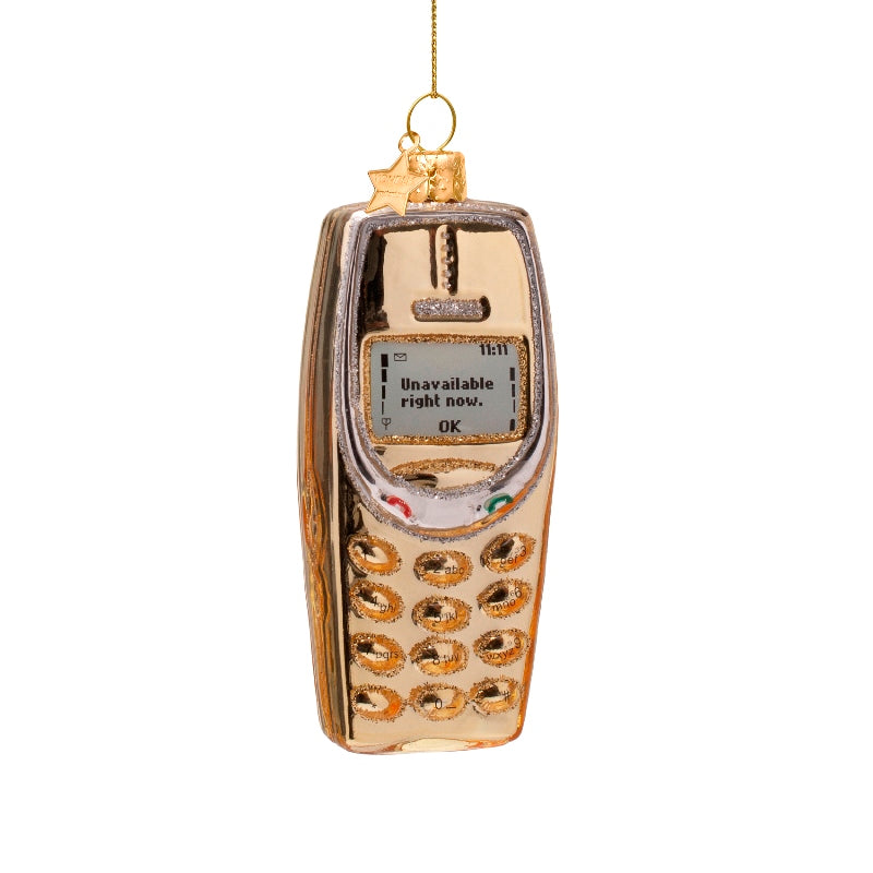 Kerst Ornament Gouden Telefoon – Vondels