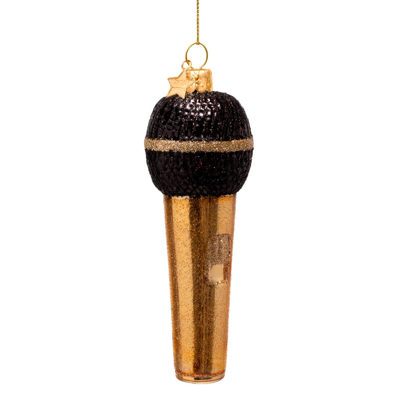 Kerst Ornament Gouden Microfoon – Vondels