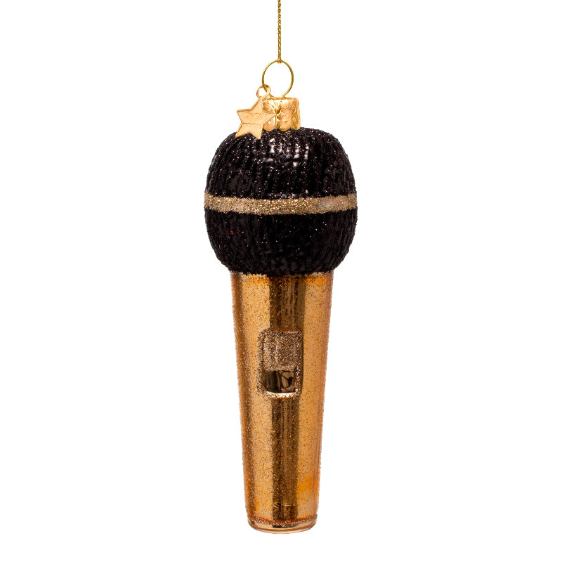 Kerst Ornament Gouden Microfoon – Vondels