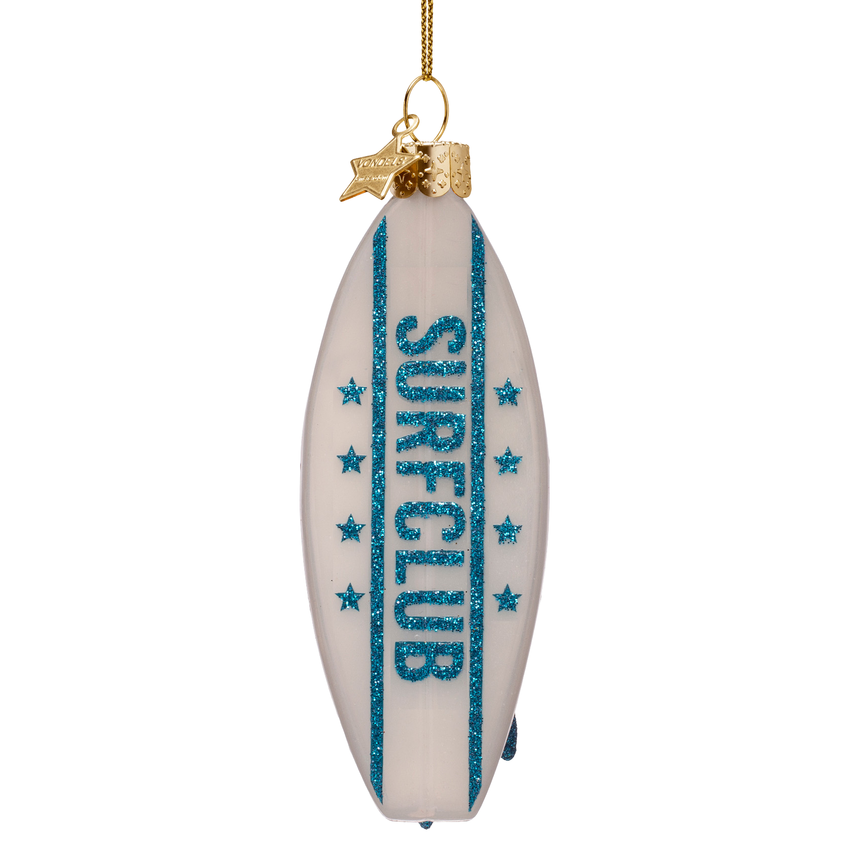 Kerst Ornament Surfplank Wit - Vondels