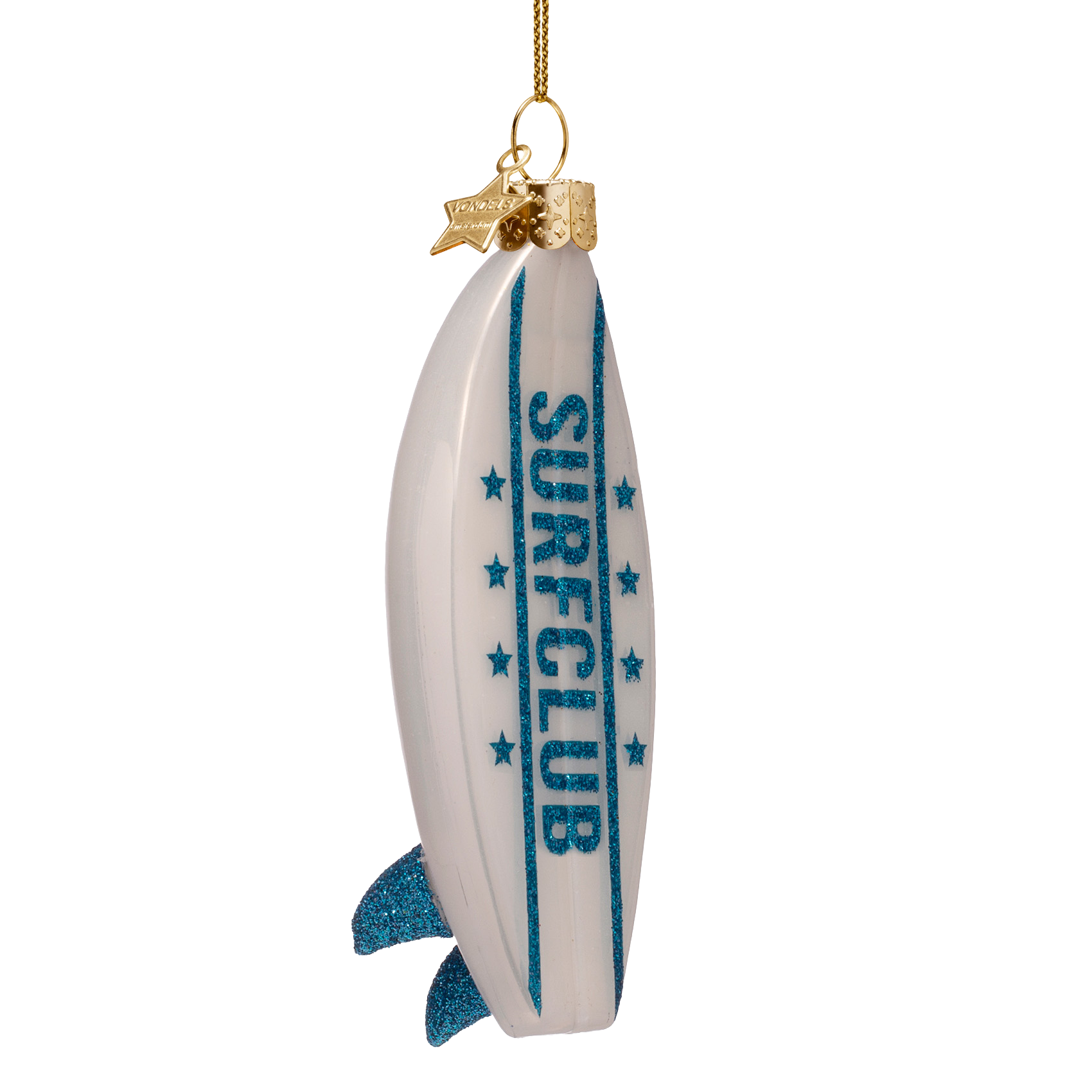 Kerst Ornament Surfplank Wit - Vondels