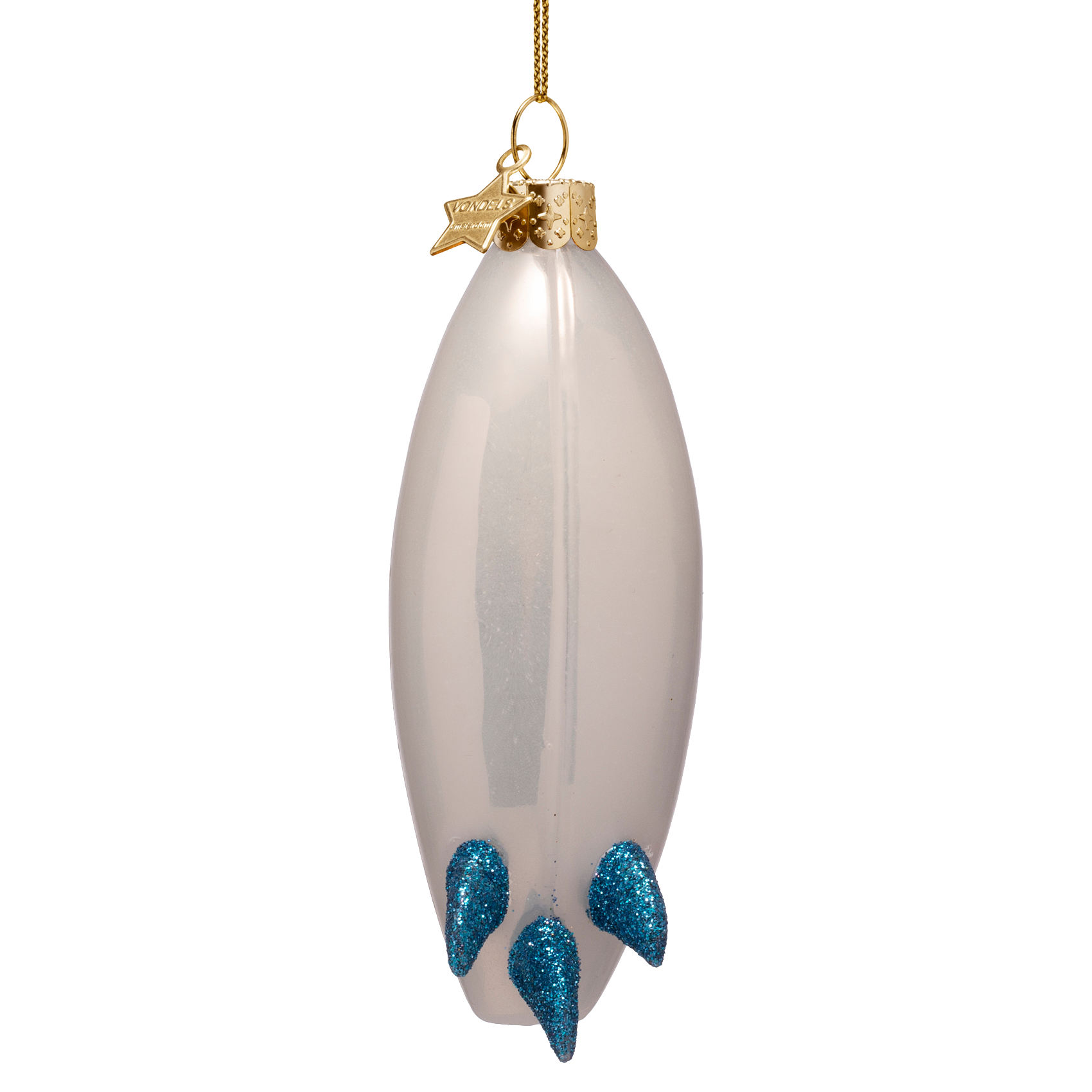 Kerst Ornament Surfplank Wit - Vondels