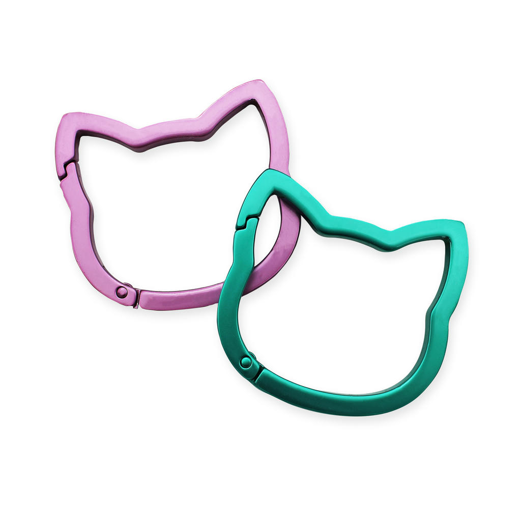 Karabijnhaak Set Kat Roze Turquoise - Winkee