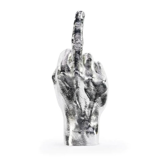 Sculptuur The Finger Zilver - Bitten