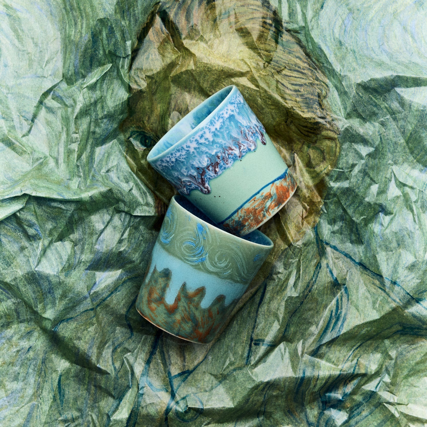 Mokken Lungo Van Gogh Self Portrait - HKliving (Set van 2)