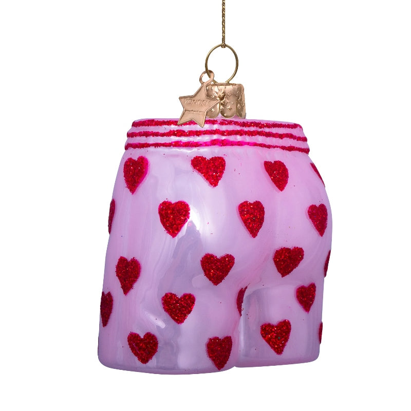 Kerst Ornament Roze Boxer Shorts Hartjes – Vondels