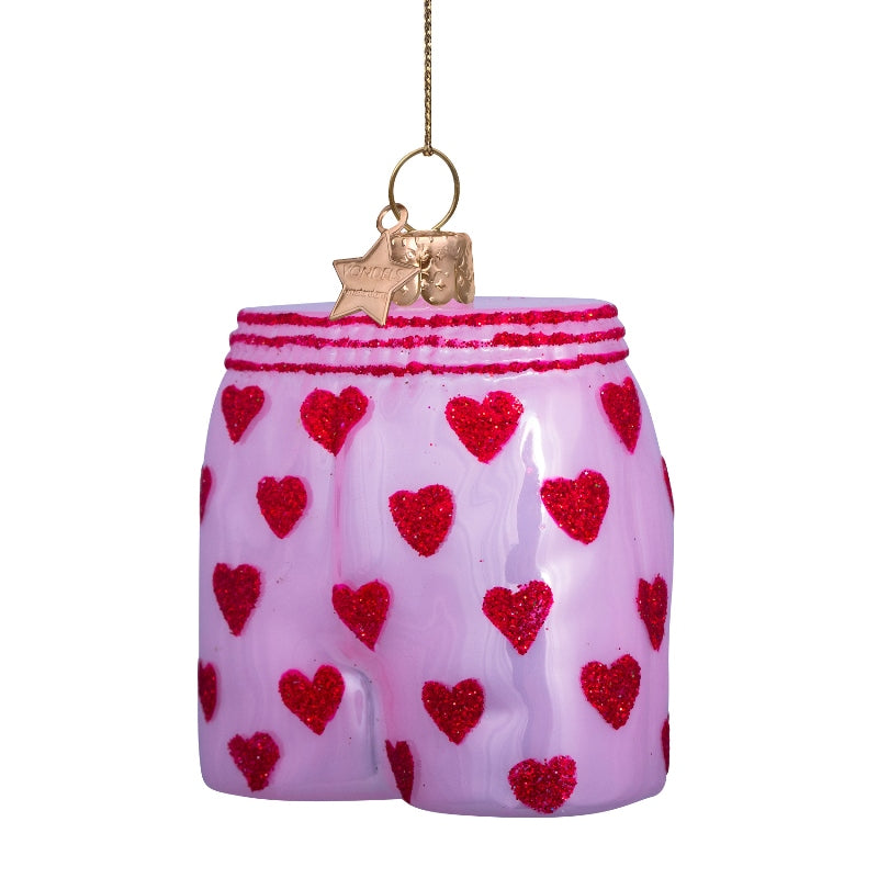 Kerst Ornament Roze Boxer Shorts Hartjes – Vondels
