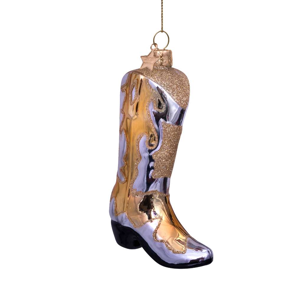 Kerst Ornament Cowboy Boot Zilver Goud - Vondels