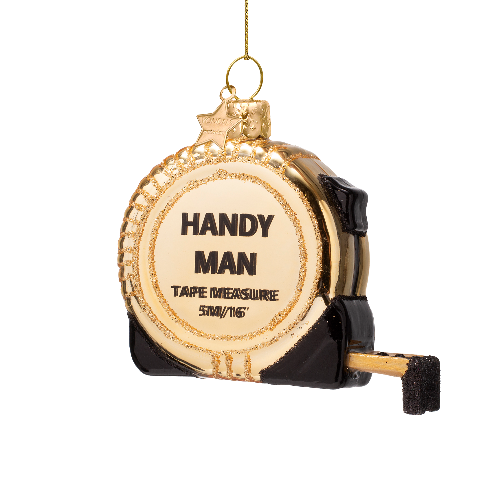 Christmas Ornament Measuring Tape Gold - Vondels
