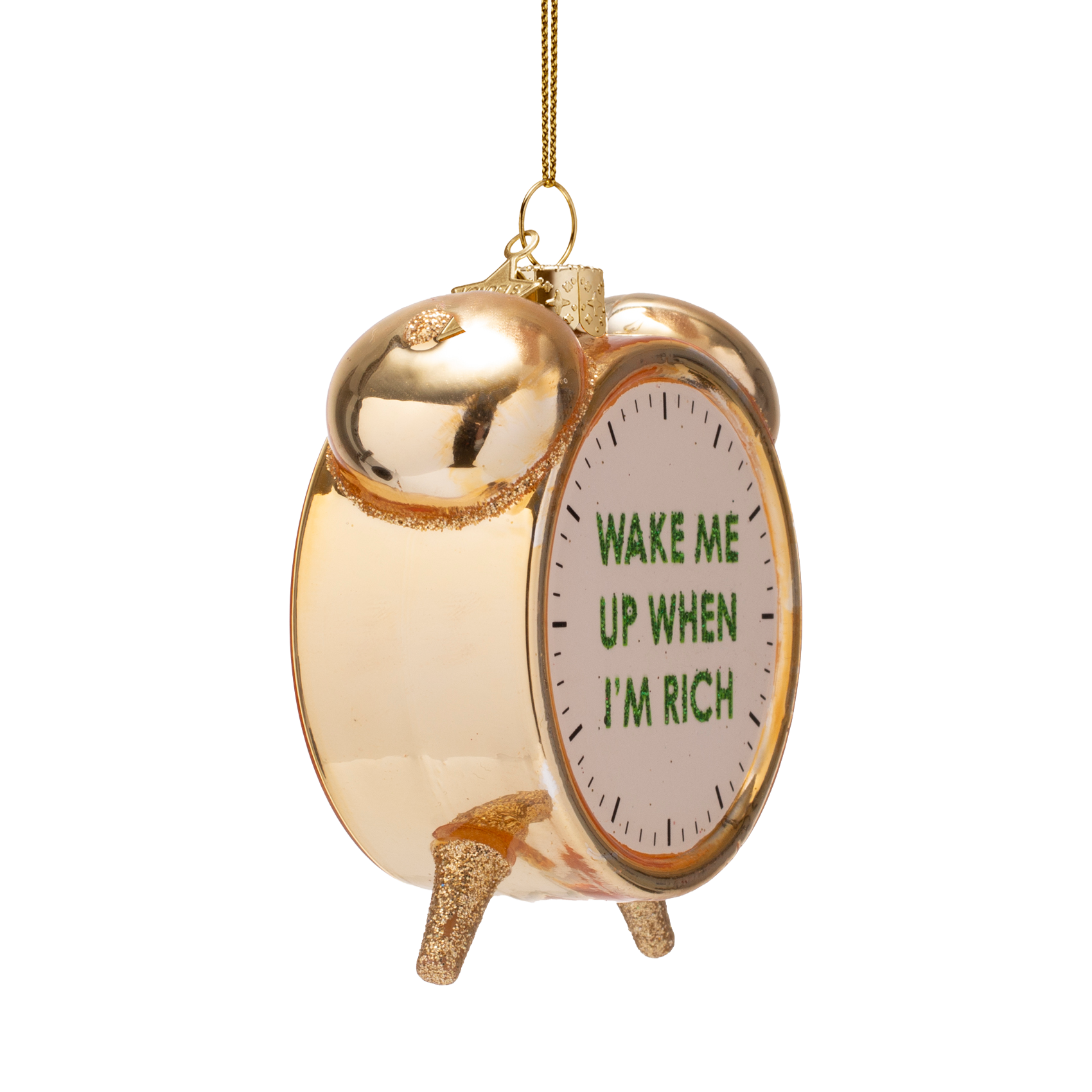 Christmas Ornament Alarm Clock Gold - Vondels