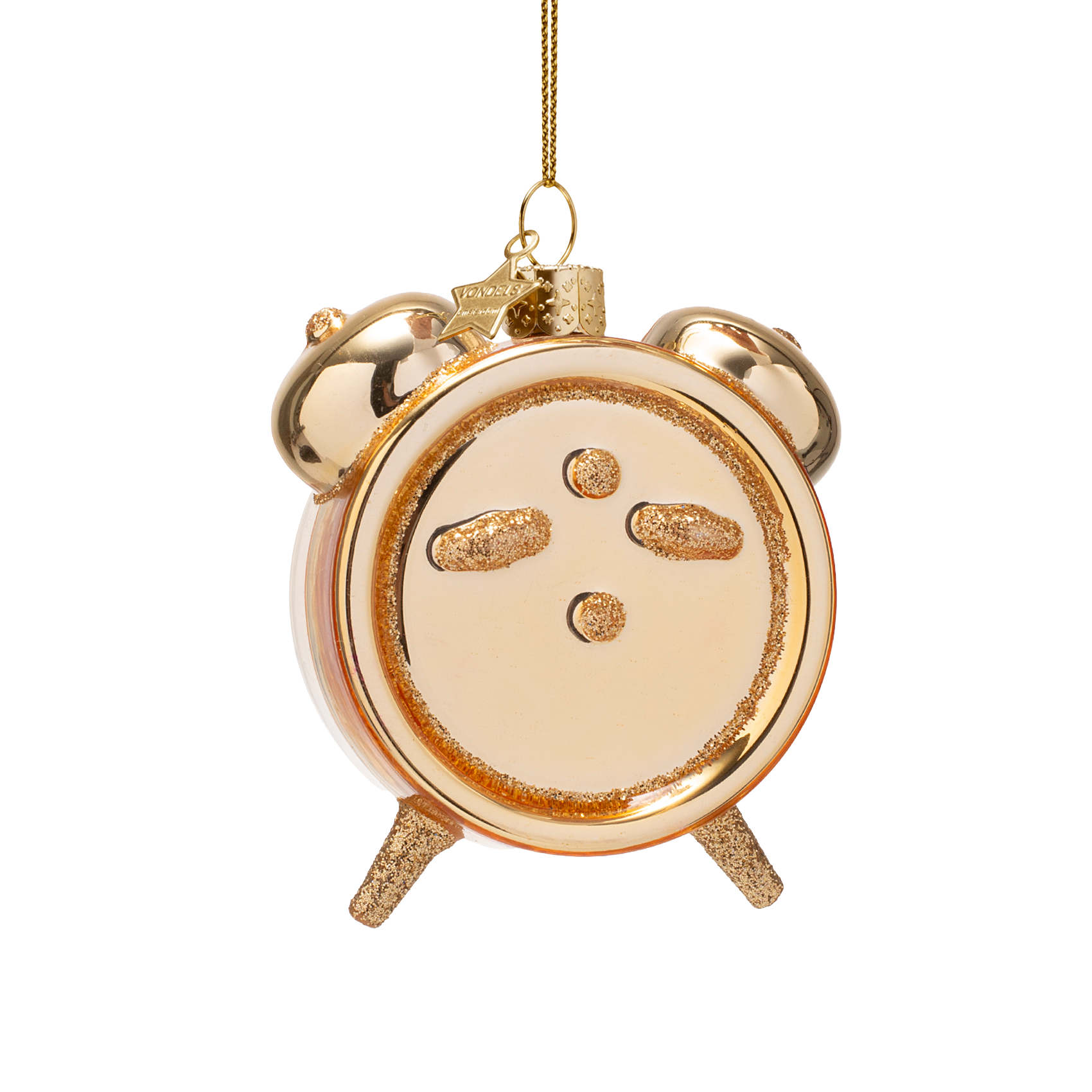 Christmas Ornament Alarm Clock Gold - Vondels