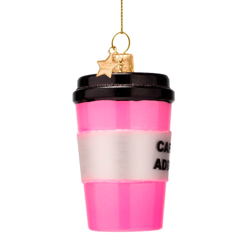 Kerst Ornament Roze Koffiebeker – Vondels