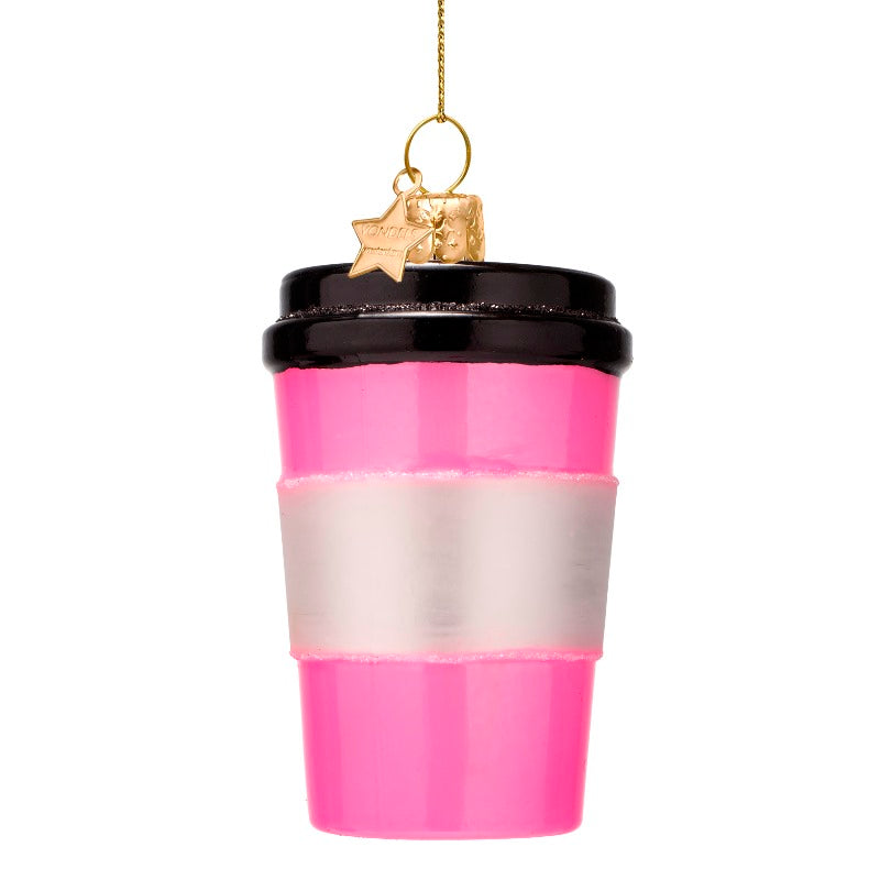 Kerst Ornament Roze Koffiebeker – Vondels